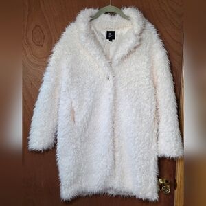 Art Class Women's Cream Faux Fur Coat Sz Large (10/12)